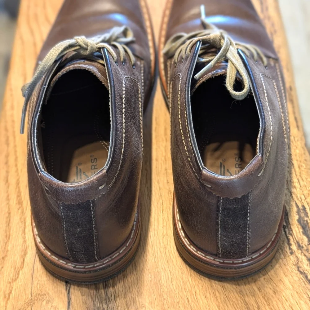 DOCKERS Mens Brown Genuine Leather Round Toe Longden Shoes size 7M